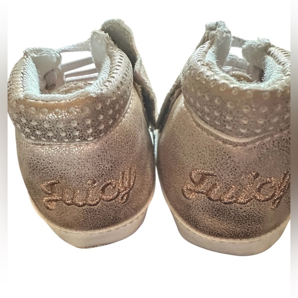 NEW FASHION JUICY COUTURE BABY SARATOGA SPARKLE ROSE GOLD CRIB SHOES - Picture 5 of 8